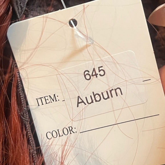 Auburn Curtain Bangs Curly Synthetic Wig Full Cap - Picture 5 of 6